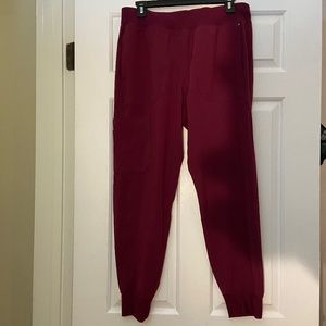 Cherokee iFlex Women's Jogger Scrub Pant, Medium/Petite in Maroon